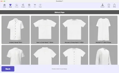 Pick Your Style in the PhotoWear app